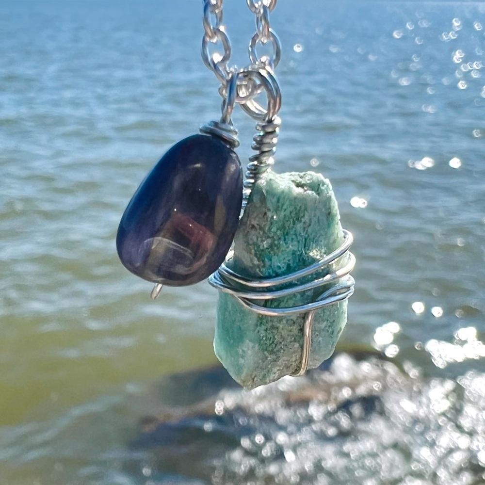 Fuchsite & Tanzanite Handmade Necklace - Picture 2 of 5